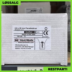 Overlapskrue - 4,8x20 mm - Farmer - RAL 3009 Mrkerd - 100 stk.