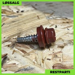 Overlapskrue - 4,8x20 mm - Farmer - RAL 3009 Mrkerd - 100 stk.