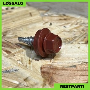 Overlapskrue - 4,8x20 mm - Farmer - RAL 3009 Mrkerd - 100 stk.