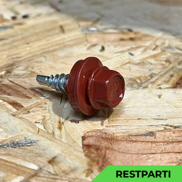 Overlapskrue - 4,8x20 mm - Farmer - RAL 3009 Mrkerd - 100 stk.