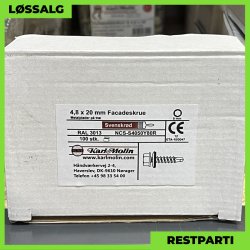 Overlapskrue - 4,8x20 mm - Farmer - RAL 3013 Svenskrd - 100 stk.