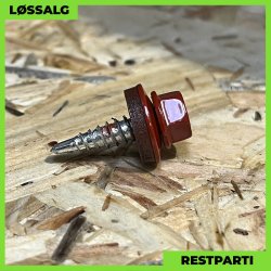 Overlapskrue - 4,8x20 mm - Farmer - RAL 3013 Svenskrd - 100 stk.