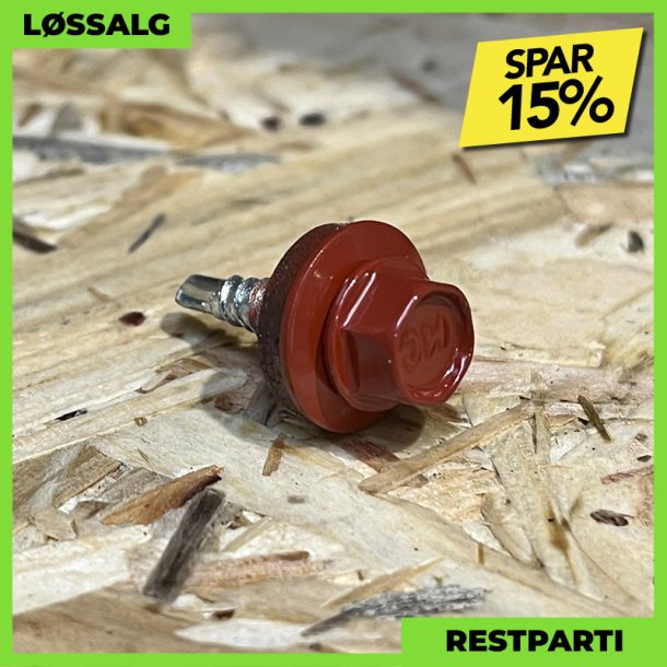 Overlapskrue - 4,8x20 mm - Farmer - RAL 3013 Svenskrd - 100 stk.