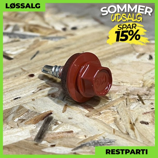 Overlapskrue - 4,8x20 mm - Farmer - RAL 3013 Svenskrd - 100 stk.