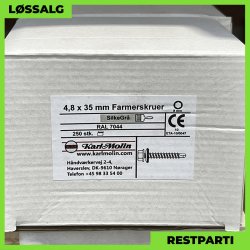 Montageskrue - 4,8x35 mm - Farmer - RAL 7044 Lysegr - 250 stk.