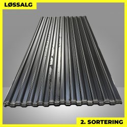 Trapezplade MTP 20 - 2. sortering - 2500 mm - Sort