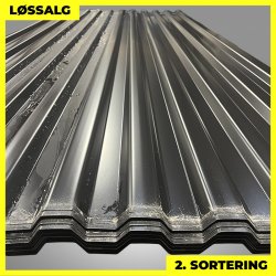 Trapezplade MTP 20 - 2. sortering - 2500 mm - Sort