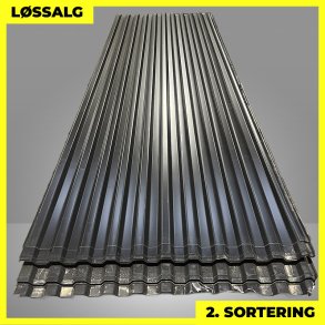 Trapezplade MTP 20 - 2. sortering - 3000 mm - Sort