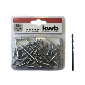 Popnitter 4,0x10 mm + 1 stk. 4 mm popnitte-bor