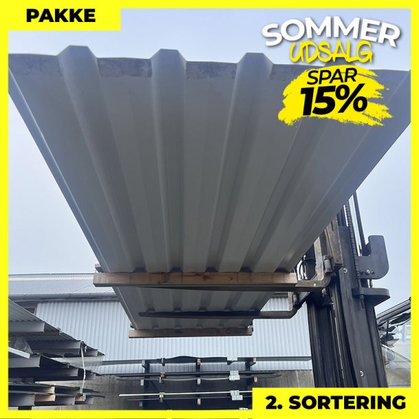 Trapez MVP 35 - 2. sortering - 6 stk. af 2170-3754 mm - Hvid - 14,7 m