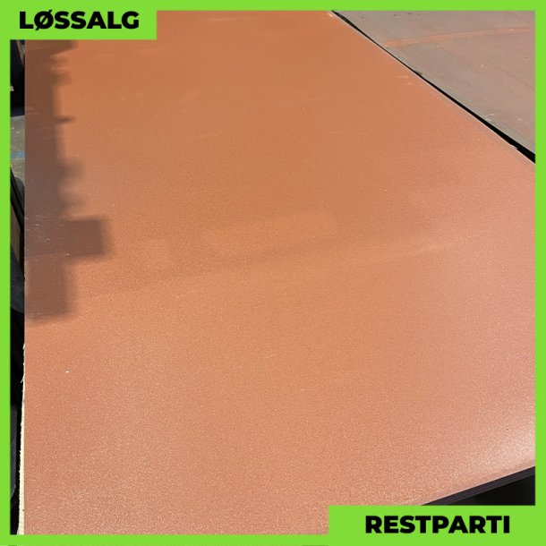 Planplade - Restparti - 2500 x 1250 mm - 0,50 mm - Mat Teglr�d