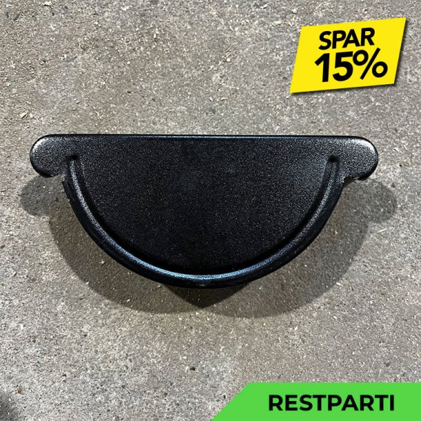 Lindab RGH - Endebund (hjre) - Sort - 125 mm - Restparti