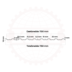 Trapezplade MTP 19 - Partivare - Mat sort