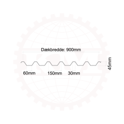 Trapez MTP 46 - Restparti - 8 stk. af 2350-6620 mm - Antracitgr - 36,1 m
