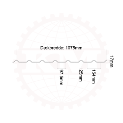 Trapezplade MVP 20/100 - V�g - Restparti - 3175 mm - 0,5 mm - Grafitgr�
