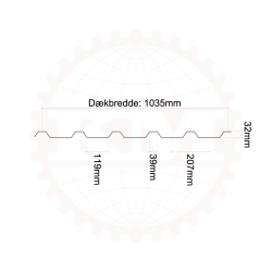 Trapez MVP 35 - 2. sortering - 8 stk. af 2200 mm - Antracitgr - 18,2 m&sup2;